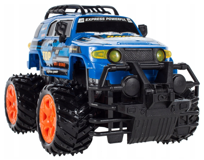 Masinuta cu telecomanda Off-Road Blue Fury 2019, Marime 26.5 x 17 x 15cm, Sunete de motor realiste, Manevrabilitate Ridicata, Scara 1:16, Telecomanda usor de folosit, Culoare Albastra