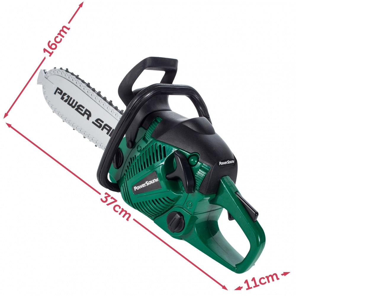 Drujba electric de cauciuc IDL pentru joc de rol, Instrument indispensabil pentru un mic taietor de lemn, Creaza o activitate educativa si o modalitate excelenta de a petrece timp cu un copil, Functionalitate pe baterii, Culoare-Verde