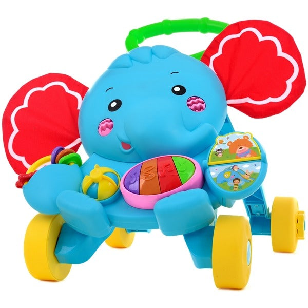 Premergator interactiv IDL Elefantelul Jucaus ce ajuta la invatarea primilor pasi, dezvolta abilitatile manuale, coordoneaza miscarea, dezvolta simturile, Cu sunete si lumini, Alcatuit din elemente simbolice, Culoare-Albastru