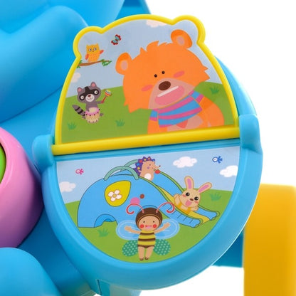 Premergator interactiv IDL Elefantelul Jucaus ce ajuta la invatarea primilor pasi, dezvolta abilitatile manuale, coordoneaza miscarea, dezvolta simturile, Cu sunete si lumini, Alcatuit din elemente simbolice, Culoare-Albastru