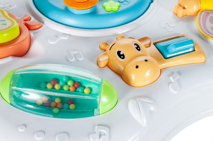 Centru de activitati INTERACTIV Masuta Buclucasa, Echipata cu diverse Elemente Educationale, Sunete si jocuri de lumini cu Rol in Dezvoltarea Psihomotorie a micutilor, Albastra