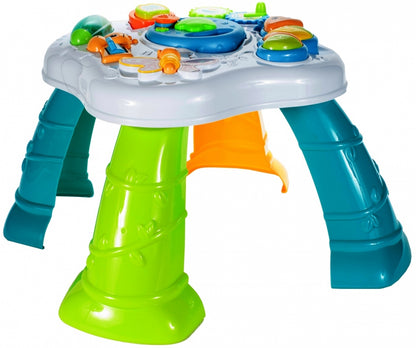 Centru de activitati INTERACTIV Masuta Buclucasa, Echipata cu diverse Elemente Educationale, Sunete si jocuri de lumini cu Rol in Dezvoltarea Psihomotorie a micutilor, Albastra