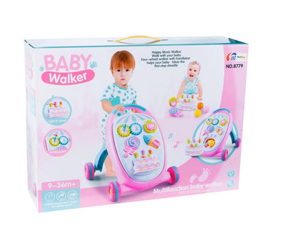 Premergator interactiv IDL Primii pasi - SWEET LOLIPOP, ajuta la coordonarea ochi-mana-sunet, diversitate de accesorii simbolice care asigura distractia celor mici, Diverse activitati in limba engleza, Functionalitate pe baterii, Culoare- roz