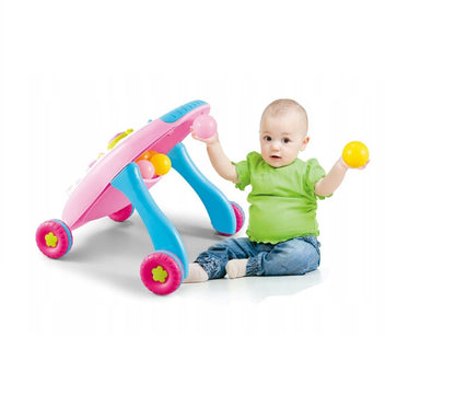 Premergator interactiv IDL Primii pasi - SWEET LOLIPOP, ajuta la coordonarea ochi-mana-sunet, diversitate de accesorii simbolice care asigura distractia celor mici, Diverse activitati in limba engleza, Functionalitate pe baterii, Culoare- roz