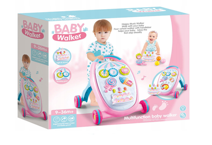 Premergator interactiv IDL Primii pasi - SWEET LOLIPOP, ajuta la coordonarea ochi-mana-sunet, diversitate de accesorii simbolice care asigura distractia celor mici, Diverse activitati in limba engleza, Functionalitate pe baterii, Culoare- roz