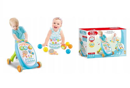 Premergator interactiv IDL Primii pasi - SWEET LOLIPOP, ajuta la coordonarea ochi-mana-sunet, diversitate de accesorii simbolice care asigura distractia celor mici, Diverse activitati in limba engleza, Functionalitate pe baterii, Culoare- albastru