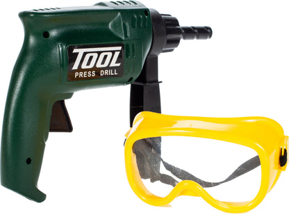 Trusa de scule idealStore BricoBest, cu Bormasina, Patent, Ciocan, Chei si multe accesorii, Dezvolta Creativitatea, Coordonarea si Imaginatia, culoare Verde