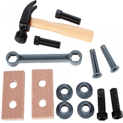 Trusa de bricolaj interactiva The Little Workshop, Accesorizata cu unelte si scule simbolice, Dezvolta creativitatea, Material din plastic, Verde-Negru