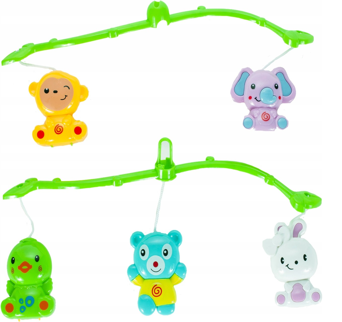 Carusel interactiv IDL Sweet Dreams cu Proiector ce afiseaza o varietate de simboluri in diferite culori, Accesorizat cu buton de rotire si diverse jucarii in forma de animale ce aduc linistea pe chipul bebelusului