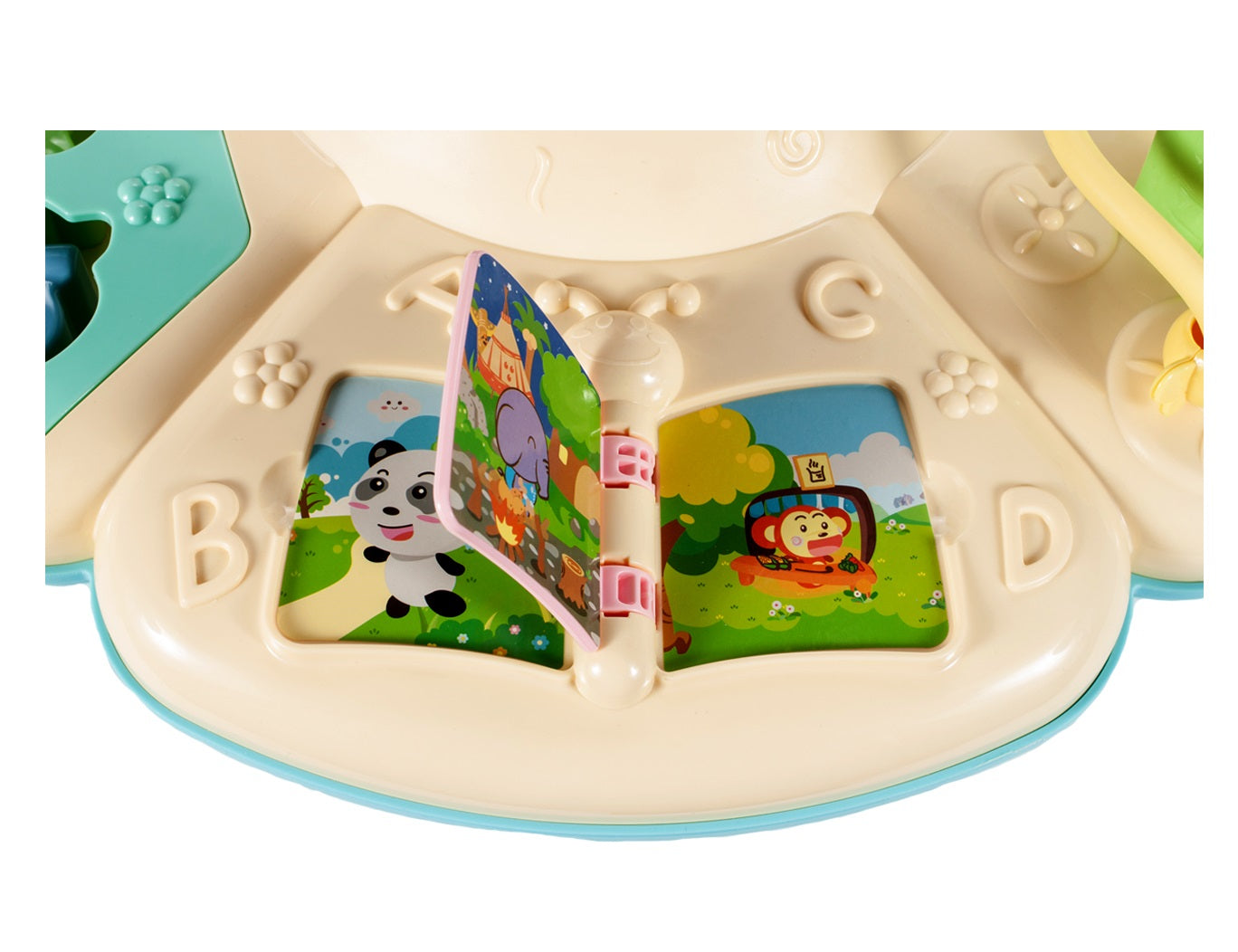 Masuta educationala interactiva 6 in 1 idealSTORE Funny Dance Monkey, Include elemente mobile ce sporesc abilitatile motrice, O idee pentru distractie si un mod original de a imbunatatii dezvoltarea corespunzatoare a copilului