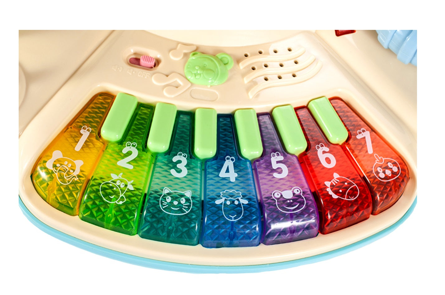 Masuta educationala interactiva 6 in 1 idealSTORE Funny Dance Monkey, Include elemente mobile ce sporesc abilitatile motrice, O idee pentru distractie si un mod original de a imbunatatii dezvoltarea corespunzatoare a copilului