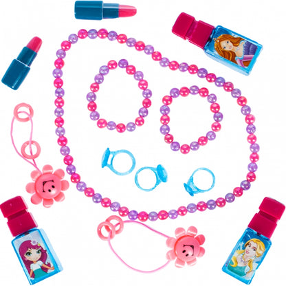 Masuta de Make-Up pentru fetite cu sertar, calitate premium cu lumini si sunete, include uscator de par cu sunet, multiple accesorii 74 CM