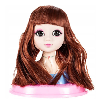 Set Papusa pentru Coafat si Machiat, STYLING ARTIST, Ruj, Farduri, Accesorii pentru Par, Ondulator, Autocolante, 18 Cm Inaltime, Multicolor