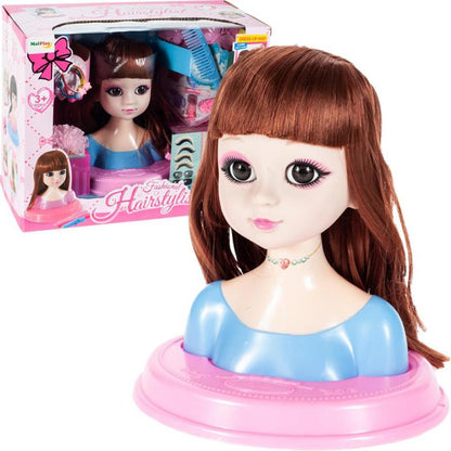 Set Papusa pentru Coafat si Machiat, STYLING ARTIST, Ruj, Farduri, Accesorii pentru Par, Ondulator, Autocolante, 18 Cm Inaltime, Multicolor