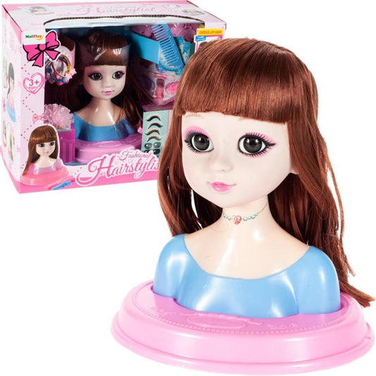 Set Papusa pentru Coafat si Machiat, STYLING ARTIST, Ruj, Farduri, Accesorii pentru Par, Ondulator, Autocolante, 18 Cm Inaltime, Multicolor