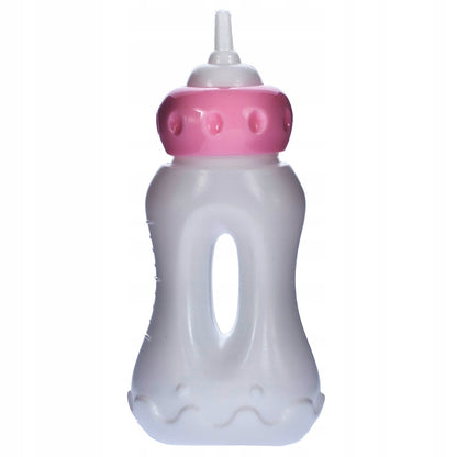 Set Papusa Interactiva idealStore Baby Doll cu Cos, Interactiva, Maini si Picioare Mobile, Suzeta cu Prindere, Biberon, Rosteste Cuvinte de Baza
