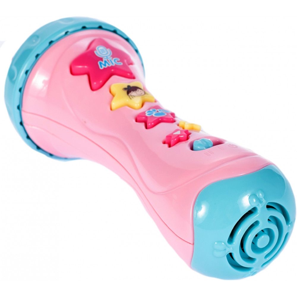 Microfon de Jucarie, Pink Girl Song, Accesorizat cu diverse functii distractive, Echipat cu luminite colorate pentru o atmosfera de karaoke irezistibila, Roz