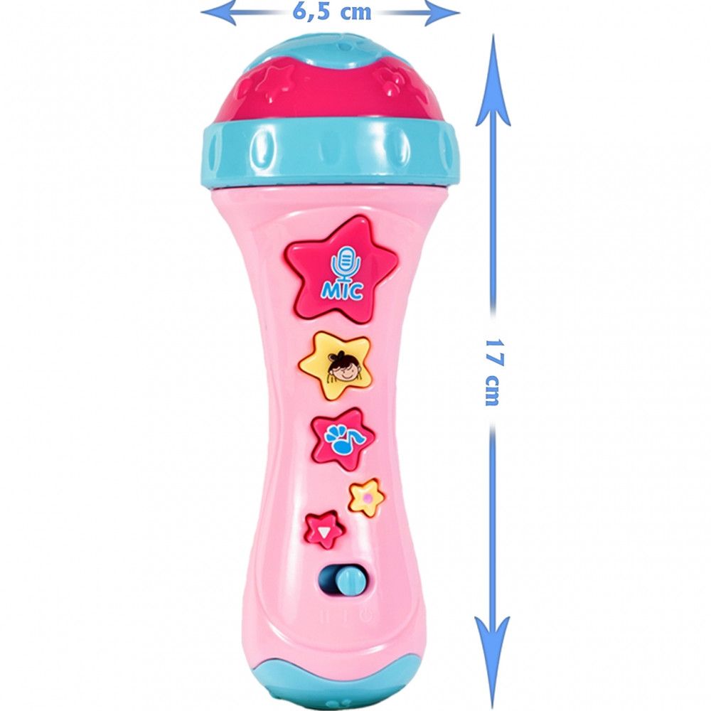 Microfon de Jucarie, Pink Girl Song, Accesorizat cu diverse functii distractive, Echipat cu luminite colorate pentru o atmosfera de karaoke irezistibila, Roz