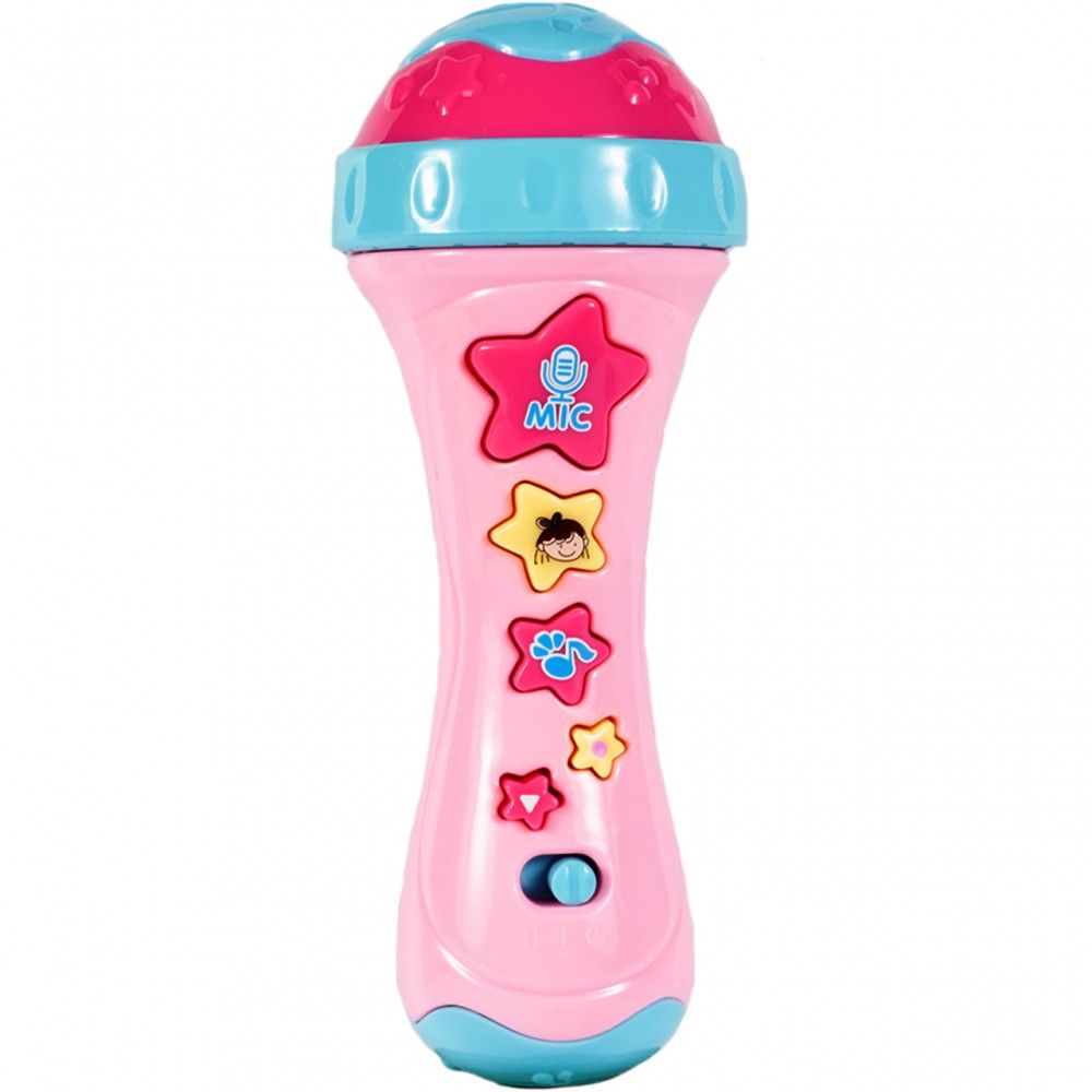 Microfon de Jucarie, Pink Girl Song, Accesorizat cu diverse functii distractive, Echipat cu luminite colorate pentru o atmosfera de karaoke irezistibila, Roz