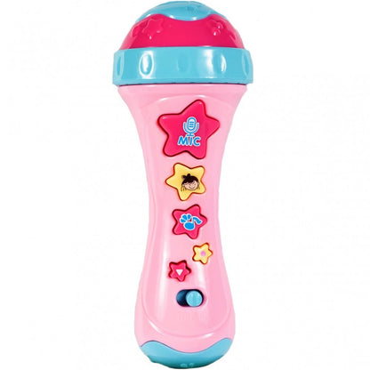 Microfon de Jucarie, Pink Girl Song, Accesorizat cu diverse functii distractive, Echipat cu luminite colorate pentru o atmosfera de karaoke irezistibila, Roz
