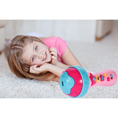 Microfon de Jucarie, Pink Girl Song, Accesorizat cu diverse functii distractive, Echipat cu luminite colorate pentru o atmosfera de karaoke irezistibila, Roz
