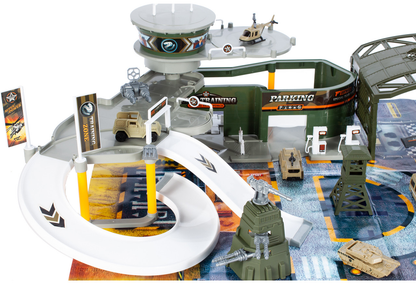 Baza MILITARA cu Aerodrom IDL SPECIAL FORCES, Stimuleaza imaginatia si dexteritatea, Ofera posibilitatea de exercitare a abilitatilor manuale, Accesorizata cu elemente simbolice pentru o distractie garantata, Multicolora