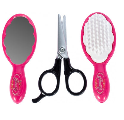 Set complet de Styling pentru fete idealSTORE, BEAUTY FASHION BARBER, Echipat cu 13 accesorii simbolice ce vor difersifica distractia, Kitul sustine invatarea echipamentelor de coafura si a abilitatilor motorii