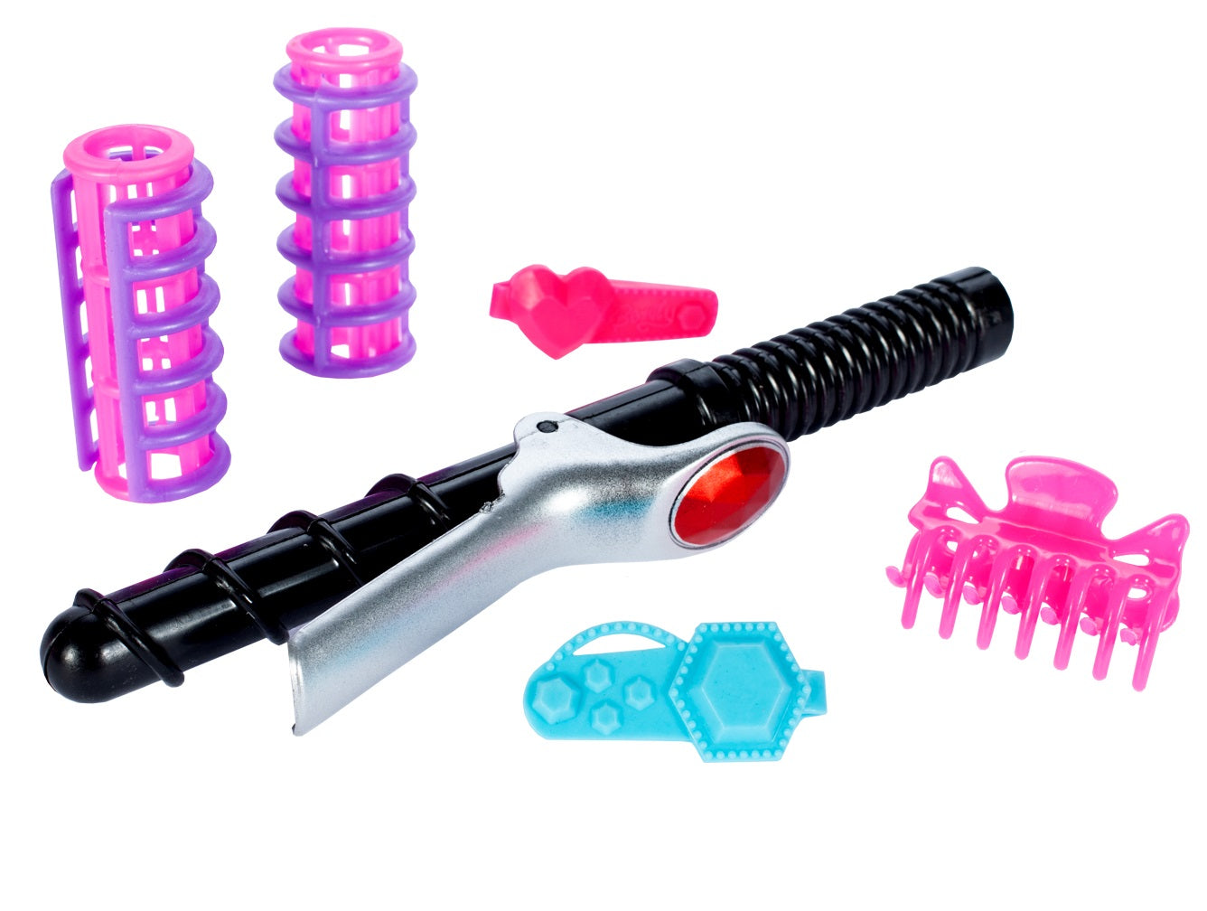 Set complet de Styling pentru fete idealSTORE, BEAUTY FASHION BARBER, Echipat cu 13 accesorii simbolice ce vor difersifica distractia, Kitul sustine invatarea echipamentelor de coafura si a abilitatilor motorii