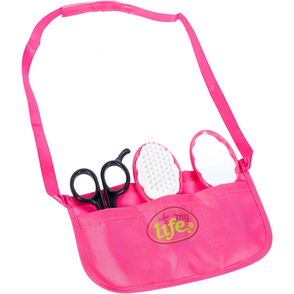 Set complet de Styling pentru fete idealSTORE, BEAUTY FASHION BARBER, Echipat cu 13 accesorii simbolice ce vor difersifica distractia, Kitul sustine invatarea echipamentelor de coafura si a abilitatilor motorii