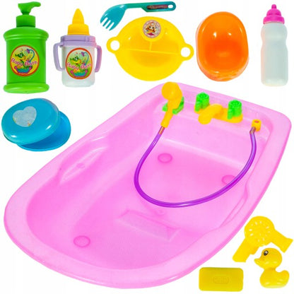 Cada Pentru Papusi Sweet BathTub idealStore, Dimensiuni 40 x 25 x 8 cm, Accesorii Incluse