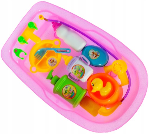 Cada Pentru Papusi Sweet BathTub idealStore, Dimensiuni 40 x 25 x 8 cm, Accesorii Incluse