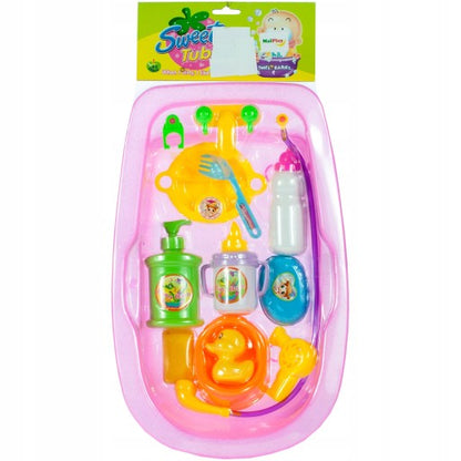 Cada Pentru Papusi Sweet BathTub idealStore, Dimensiuni 40 x 25 x 8 cm, Accesorii Incluse