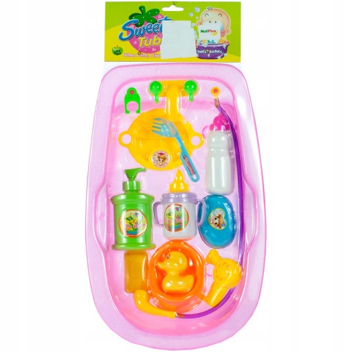 Cada Pentru Papusi Sweet BathTub idealStore, Dimensiuni 40 x 25 x 8 cm, Accesorii Incluse