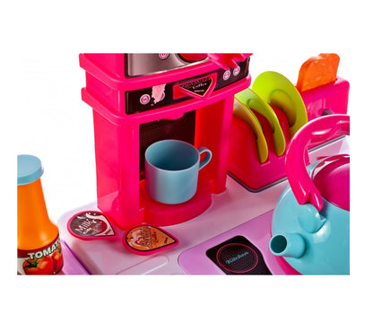 Bucatarie Multifunctionala pentru copii Candy JUNIOR CHEF, Inaltime 87 cm, Echipata cu accesorii simbolice, Reprezinta o parte integranta a echipamentului fiecarui tanar bucatar