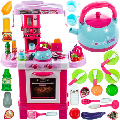 Bucatarie Multifunctionala pentru copii Candy JUNIOR CHEF, Inaltime 87 cm, Echipata cu accesorii simbolice, Reprezinta o parte integranta a echipamentului fiecarui tanar bucatar