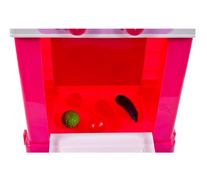 Bucatarie Multifunctionala pentru copii Candy JUNIOR CHEF, Inaltime 87 cm, Echipata cu accesorii simbolice, Reprezinta o parte integranta a echipamentului fiecarui tanar bucatar