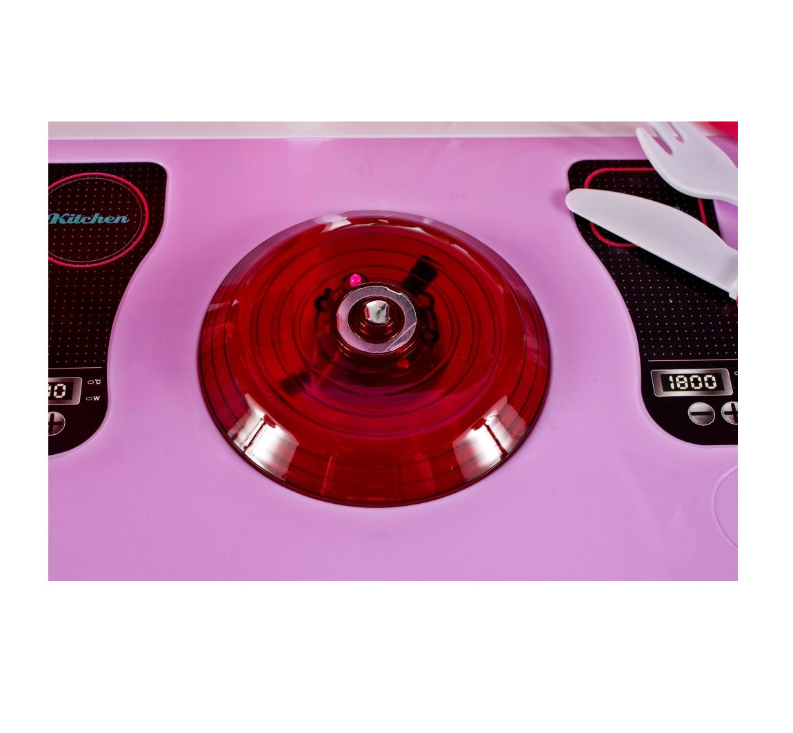 Bucatarie Multifunctionala pentru copii Candy JUNIOR CHEF, Inaltime 87 cm, Echipata cu accesorii simbolice, Reprezinta o parte integranta a echipamentului fiecarui tanar bucatar