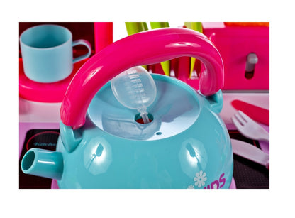 Bucatarie Multifunctionala pentru copii Candy JUNIOR CHEF, Inaltime 87 cm, Echipata cu accesorii simbolice, Reprezinta o parte integranta a echipamentului fiecarui tanar bucatar