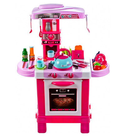 Bucatarie Multifunctionala pentru copii Candy JUNIOR CHEF, Inaltime 87 cm, Echipata cu accesorii simbolice, Reprezinta o parte integranta a echipamentului fiecarui tanar bucatar