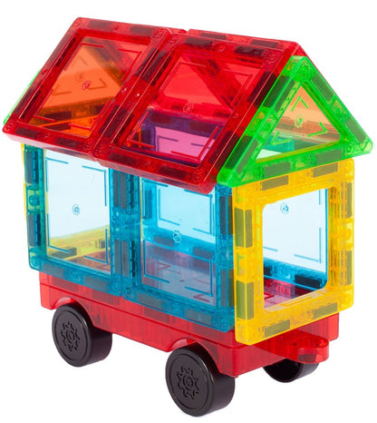 Set Inteligent de constructie IdealStore 3D Magnetic Fun, 45 de Piese Multicolore, Educativ- Creativ, Stimularea gandirea