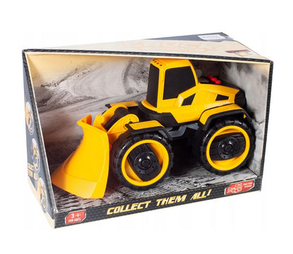 Buldozer Constructie cu Efecte Sonore si luminoase idealSTORE, Dimensiuni 24 x 10.5 x 15 cm, Dotat cu parti in miscare ce permite conducerea unei distante considerabile dupa accelerare
