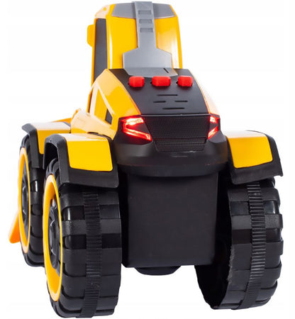 Buldozer Constructie cu Efecte Sonore si luminoase idealSTORE, Dimensiuni 24 x 10.5 x 15 cm, Dotat cu parti in miscare ce permite conducerea unei distante considerabile dupa accelerare