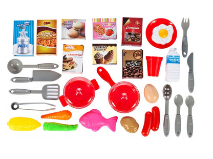 Bucatarie Multifunctionala pentru copii, Chef Junior Kitchen, 84 cm Inaltime, Dotata cu o multitudine de elemente simbolice ce dezvolta aptitudinile manuale a orcarui mic gospodar, Accesorizata cu chiuveta si robinet functional ce sporesc creativitatea