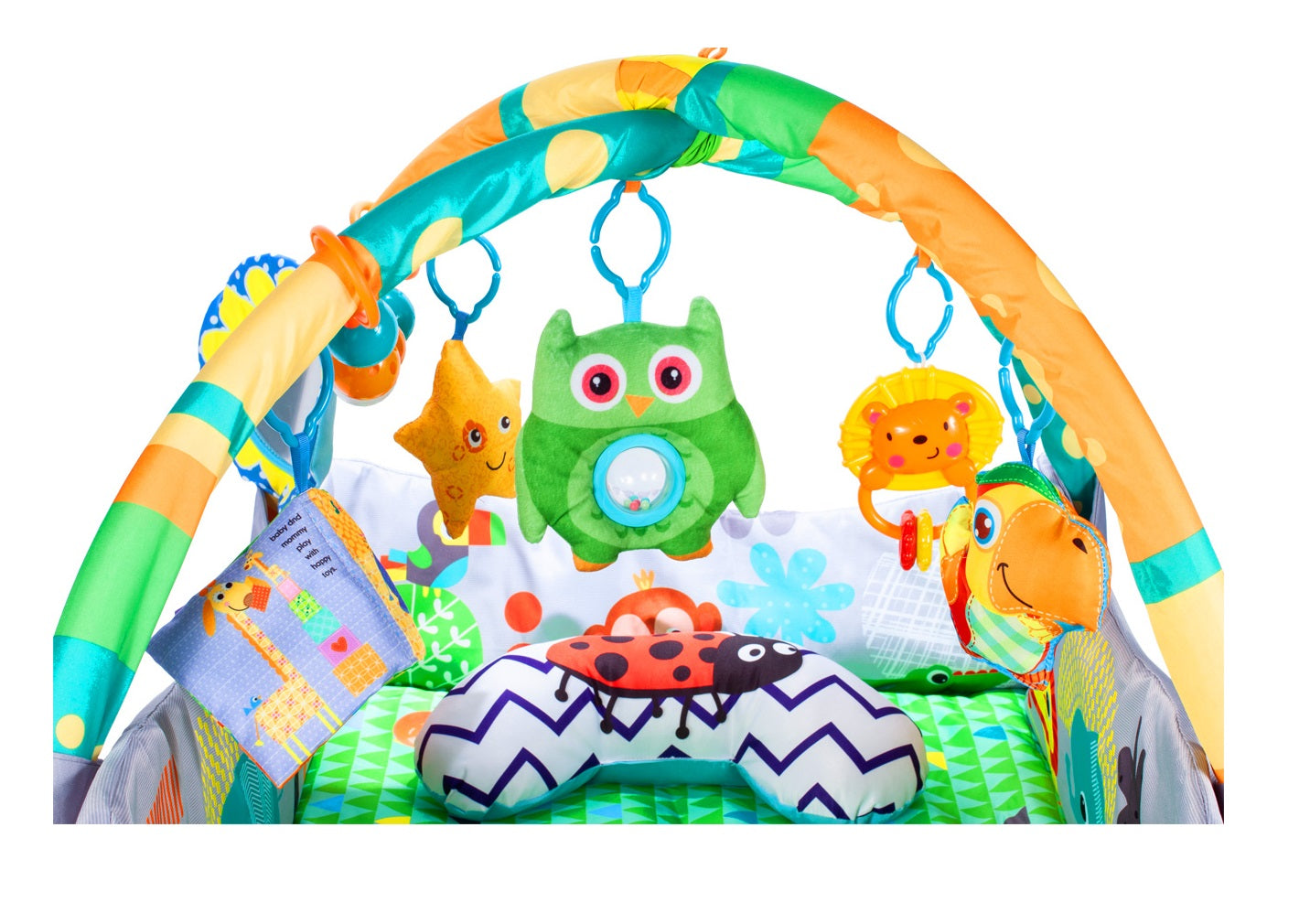 Centru de activitati Tip Covoras 3 in 1 idealStore ZOO Jolie Junior, dezvolta Coordonarea Miscariilor, Stimuleaza Vederea, material gros, izolatie termica excelenta