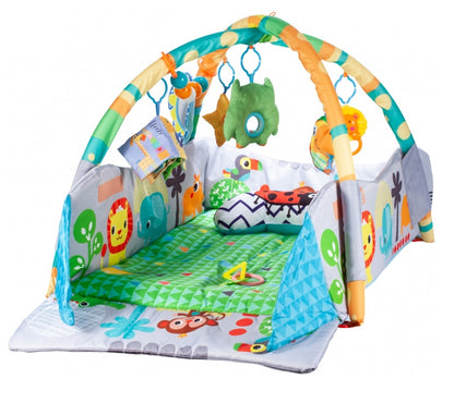 Centru de activitati Tip Covoras 3 in 1 idealStore ZOO Jolie Junior, dezvolta Coordonarea Miscariilor, Stimuleaza Vederea, material gros, izolatie termica excelenta