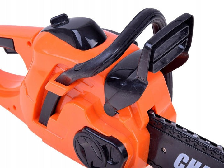 Set taietor de lemne cu drujba idealSTORE FOREST RANGER, Dimensiuni 40 x 15 x 10, Include o casca de protectie, manusi si ochelari de protectie, Ideal pentru micul ajutor