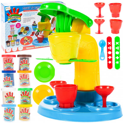 Aparat pentru fabricarea deserturilor idealSTORE Junior Icecream, Dimensiuni 19.5 x 17.5 x 12.5 cm, Dezvolta abilitati artistice, gandirea creativa si imaginatia, Echipat complet cu 8 accesorii specifice