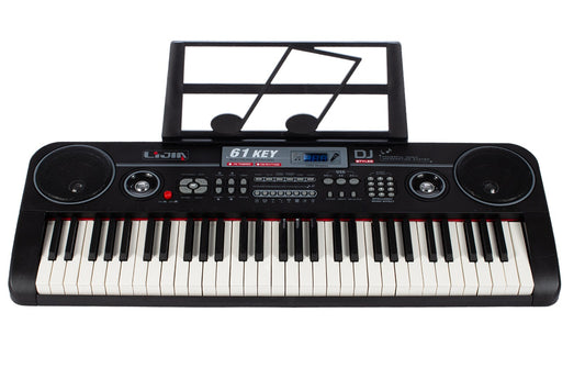 Orga muzicala electronica cu microfon idealSTORE Bit Sing Key, Tastatura are un design modern si un sunet spatial excelent, Echipata cu 61 de clape, 100 de sunete diferite, Sistem de inregistrare/redare, Afisaj LED, Intrare USB