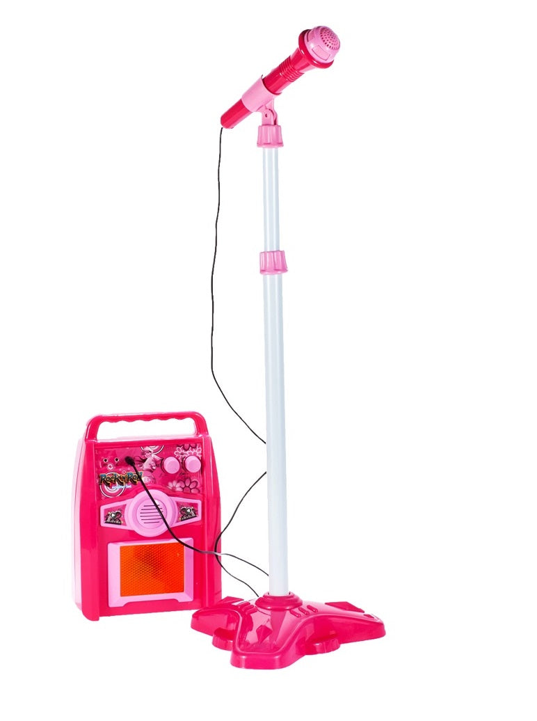 Chitara cu Amplificator si Microfon idealstore rock party pink Echipata cu 6 corzi metalice, Control volum, Sustine propriul concert insotit de lumini intermitente