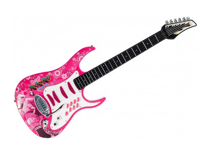 Chitara cu Amplificator si Microfon idealstore rock party pink Echipata cu 6 corzi metalice, Control volum, Sustine propriul concert insotit de lumini intermitente